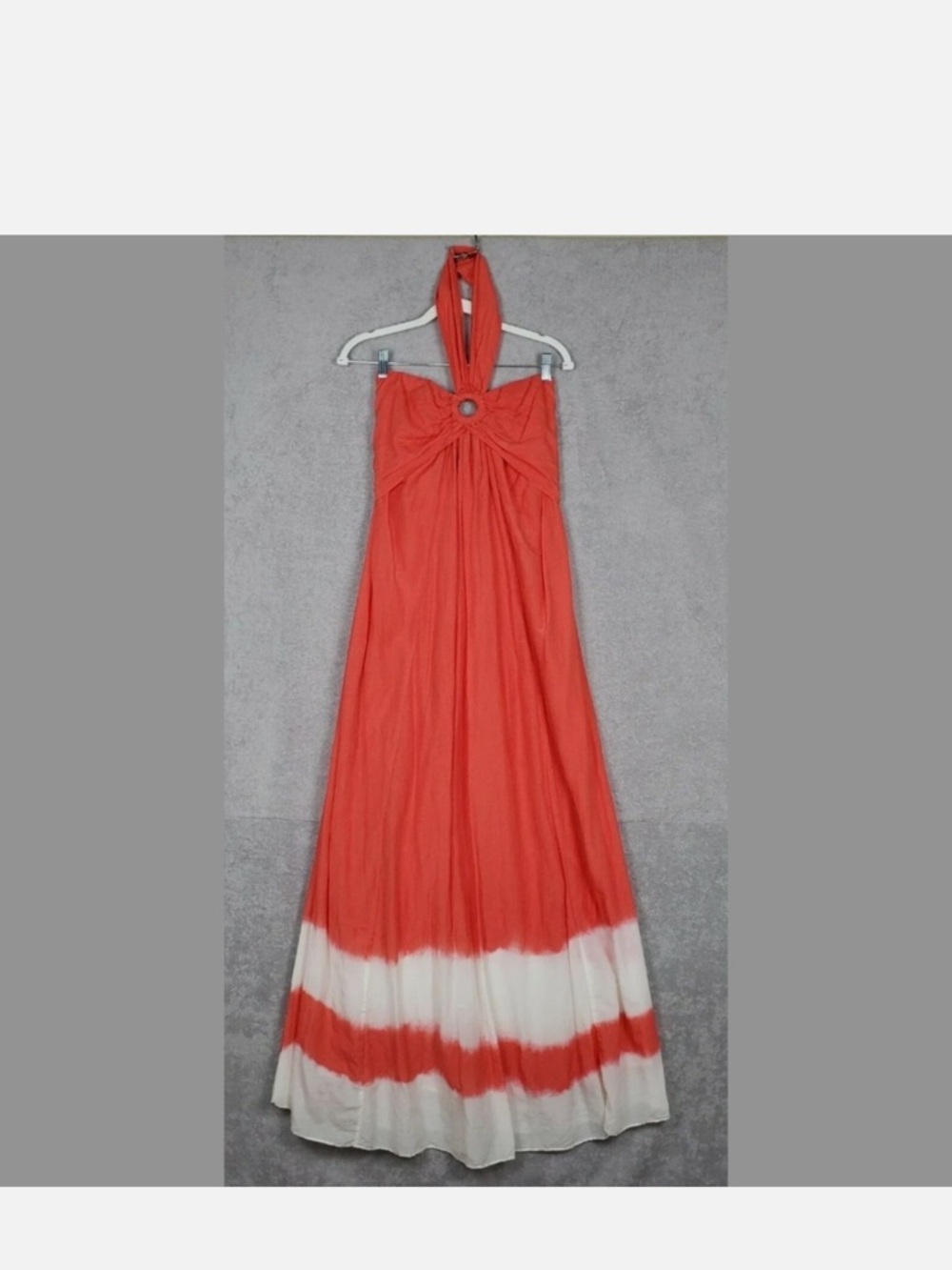 Young Fabulous & Broke Orange Ombre Tie Dye Halter Maxi Dress Size XS